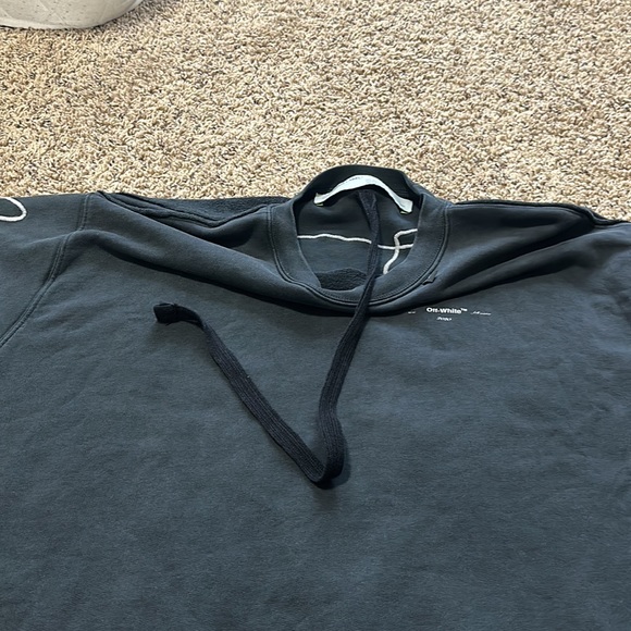OFF-WHITE c/o Virgil Abloh "Main Label" Black Sweatshirt Men's Medium - Picture 14 of 16
